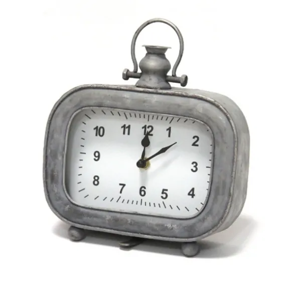 Kirkland's Home Decorative Accents-Vintage Galvanized Tabletop Clock