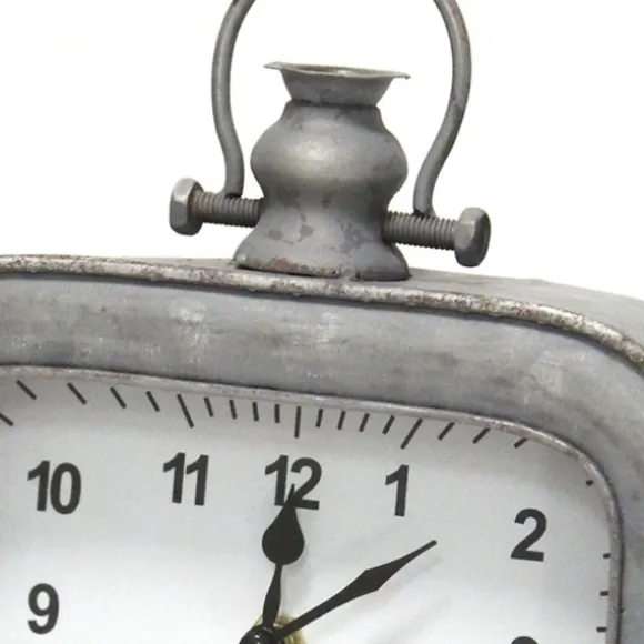 Kirkland's Home Decorative Accents-Vintage Galvanized Tabletop Clock