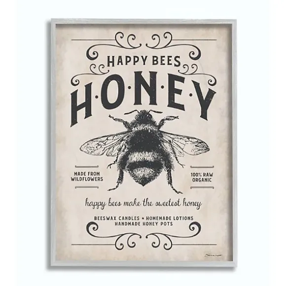 Kirkland's Home Wall Quotes & Signs-Vintage Honey Bee Framed Wall Plaque