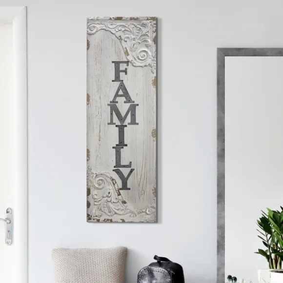 Kirkland's Home Wall Quotes & Signs-Vintage Painted Wood Family Sign