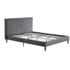 Kirkland's Home Beds & Headboards-Viv Charcoal Diamond Tufted Queen Bed Frame