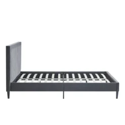 Kirkland's Home Beds & Headboards-Viv Charcoal Diamond Tufted Queen Bed Frame
