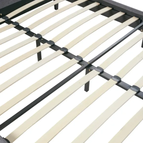 Kirkland's Home Beds & Headboards-Viv Charcoal Diamond Tufted Queen Bed Frame