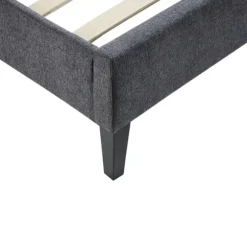 Kirkland's Home Beds & Headboards-Viv Charcoal Diamond Tufted Queen Bed Frame