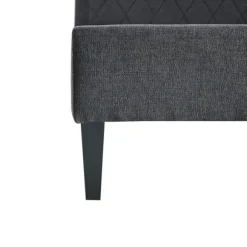 Kirkland's Home Beds & Headboards-Viv Charcoal Diamond Tufted Queen Bed Frame