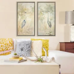 Kirkland's Home Framed Art-Wading Heron 2-Pc. Floater Framed Art Print Set