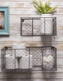 Kirkland's Home Wall Storage-Wall Hanging Chicken Wire Baskets, Set Of 2