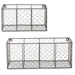 Kirkland's Home Wall Storage-Wall Hanging Chicken Wire Baskets, Set Of 2