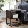 Kirkland's Home Accent & End Tables-Walnut And Metal Mid-Century Modern Accent Table