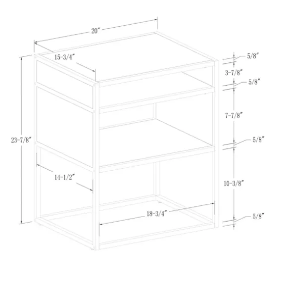 Kirkland's Home Accent & End Tables-Walnut And Metal Mid-Century Modern Accent Table