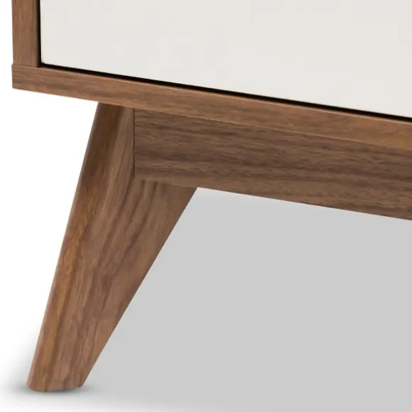 Kirkland's Home Dressers & Chests-Walnut And White Mid-Century Modern Dresser