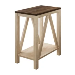 Kirkland's Home Accent & End Tables-Walnut And White Oak Narrow Frame Accent Table
