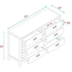 Kirkland's Home Dressers & Chests-Walnut Classic 6-Drawer Dresser