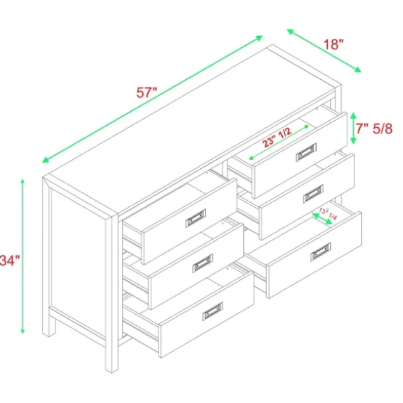 Kirkland's Home Dressers & Chests-Walnut Classic 6-Drawer Dresser