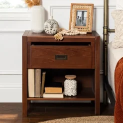 Kirkland's Home Nightstands-Walnut Classic 1-Drawer Nightstand