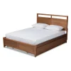 Kirkland's Home Beds & Headboards-Walnut 4-Drawer Queen Bed Frame With Headboard