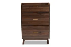 Kirkland's Home Dressers & Chests-Walnut 5-Drawer Wood Chest