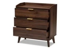Kirkland's Home Dressers & Chests-Walnut 3-Drawer Wood Chest