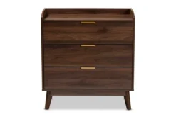 Kirkland's Home Dressers & Chests-Walnut 3-Drawer Wood Chest