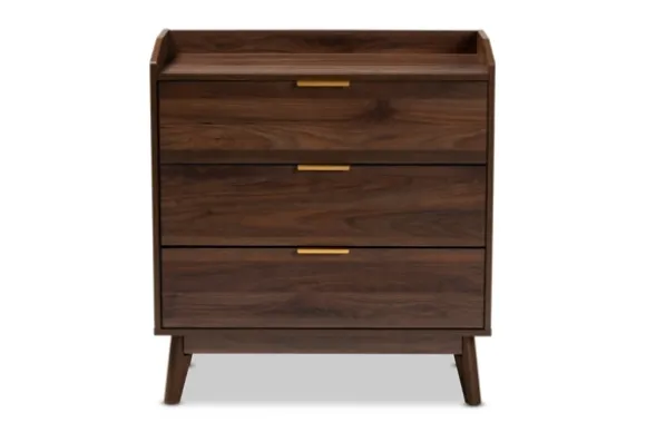 Kirkland's Home Dressers & Chests-Walnut 3-Drawer Wood Chest
