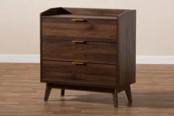 Kirkland's Home Dressers & Chests-Walnut 3-Drawer Wood Chest