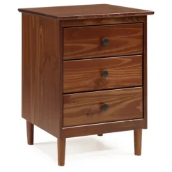 Kirkland's Home Nightstands-Walnut 3-Drawer Wood Nightstand