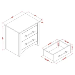 Kirkland's Home Nightstands-Walnut 2-Drawer Wood Nightstand