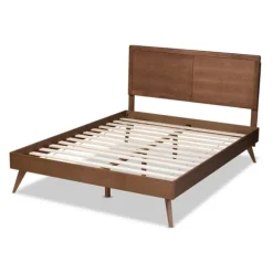 Kirkland's Home Beds & Headboards-Walnut Inset Paneling Platform King Bed