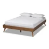 Kirkland's Home Beds & Headboards-Walnut Low Angled Leg King Bed Frame