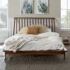 Kirkland's Home Beds & Headboards-Walnut Mid-Century Modern Queen Bed Frame