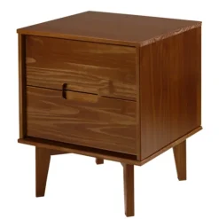 Kirkland's Home Nightstands-Walnut Mid-Century Modern 2-Drawer Nightstand