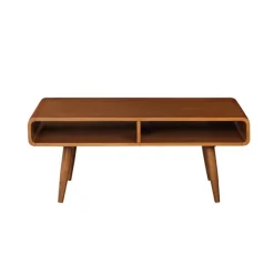 Kirkland's Home Coffee Tables-Walnut Mid-Century Modern Solid Wood Coffee Table