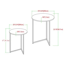 Kirkland's Home Accent & End Tables-Walnut Nesting V-Leg Accent Tables, Set Of 2