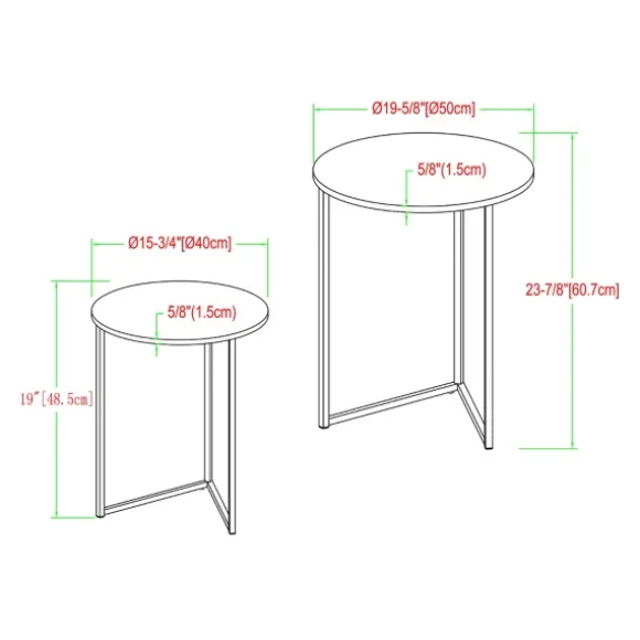 Kirkland's Home Accent & End Tables-Walnut Nesting V-Leg Accent Tables, Set Of 2