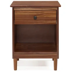 Kirkland's Home Nightstands-Walnut One-Drawer Wood Nightstand