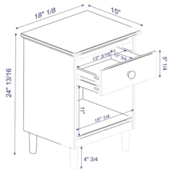 Kirkland's Home Nightstands-Walnut One-Drawer Wood Nightstand