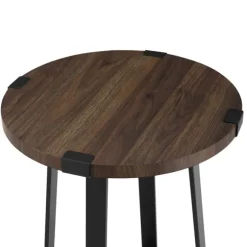 Kirkland's Home Accent & End Tables-Walnut Urban Rustic Round Accent Table