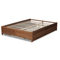 Kirkland's Home Beds & Headboards-Walnut Wood 4-Drawer Full Platform Bed