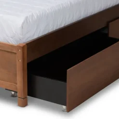 Kirkland's Home Beds & Headboards-Walnut Wood 4-Drawer Full Platform Bed
