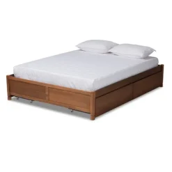 Kirkland's Home Beds & Headboards-Walnut Wood 4-Drawer King Platform Bed