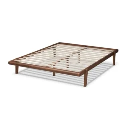 Kirkland's Home Beds & Headboards-Walnut Wood King Platform Bed