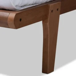 Kirkland's Home Beds & Headboards-Walnut Wood King Platform Bed