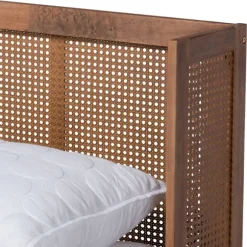Kirkland's Home Beds & Headboards-Walnut Wrap Around Rattan Queen Bed Frame