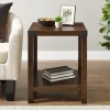 Kirkland's Home Accent & End Tables-Walnut X-Frame Rustic Wood Accent Table