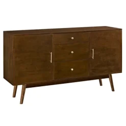 Kirkland's Home Console Tables-Warm Brown Mid-Century Modern Storage Console