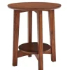 Kirkland's Home Accent & End Tables-Warm Chestnut Wood Round Accent Table