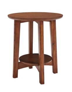 Kirkland's Home Accent & End Tables-Warm Chestnut Wood Round Accent Table