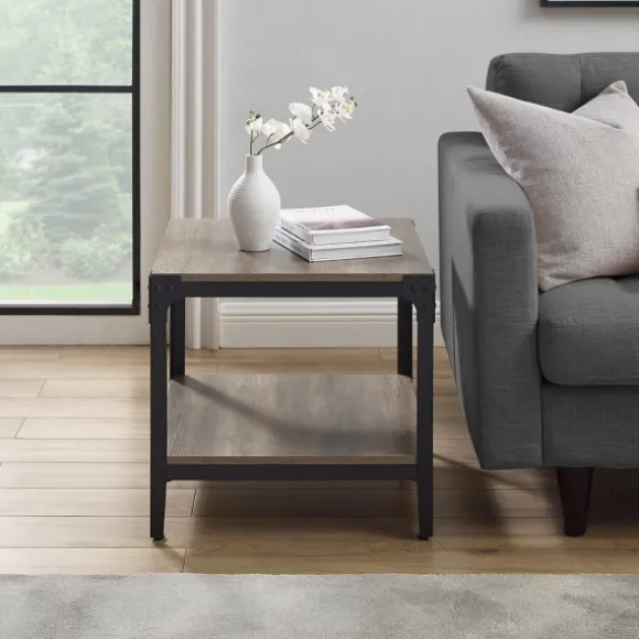 Kirkland's Home Accent & End Tables-Wash Angle Iron Accent Tables, Set Of 2