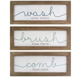 Kirkland's Home Wall Quotes & Signs-Wash Brush Comb Framed Wall Plaques, Set Of 3
