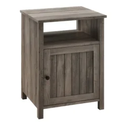 Kirkland's Home Accent & End Tables-Wash Grooved Door Side Table